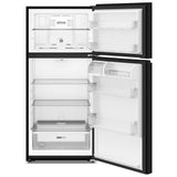 Whirlpool WRTX3314TB Top Freezer Refrigerator, 28 inch Width, 14.3 cu. ft. Capacity, Optional Ice Maker (Special Order), ENERGY STAR Certified, Black colour, Flexi-Slide™ Bins, FreshSpace™ Crispers