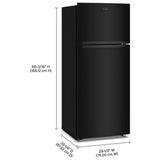 Whirlpool WRTX5118TB Top Freezer Refrigerator, 28 inch Width, 17.6 cu. ft. Capacity, Optional Ice Maker (Special Order), Black colour, Flexi-Slide™ Bins, FreshSpace™ Crispers