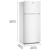 Whirlpool WRTX5118TW Top Freezer Refrigerator, 28 inch Width, 17.6 cu. ft. Capacity, Optional Ice Maker (Special Order), White colour, Flexi-Slide™ Bins, FreshSpace™ Crispers