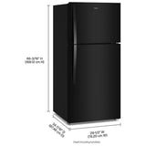 Whirlpool WRTX7419SB Top Freezer Refrigerator, 30 inch Width, 19.2 cu. ft. Capacity, Optional Ice Maker (Special Order), ENERGY STAR Certified, Black colour
