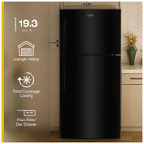 Whirlpool WRTX7419SB Top Freezer Refrigerator, 30 inch Width, 19.2 cu. ft. Capacity, Optional Ice Maker (Special Order), ENERGY STAR Certified, Black colour