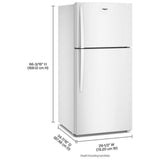 Whirlpool WRTX7419SW Top Freezer Refrigerator, 30 inch Width, 19.2 cu. ft. Capacity, Optional Ice Maker (Special Order), ENERGY STAR Certified, White colour