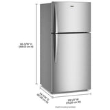 Whirlpool WRTX7419SZ Top Freezer Refrigerator, 30 inch Width, 19.2 cu. ft. Capacity, Optional Ice Maker (Special Order), ENERGY STAR Certified, Fingerprint-Resistant Stainless Finish colour