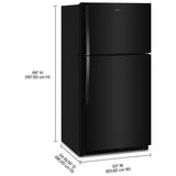 Whirlpool WRTX7421TB Top Freezer Refrigerator, 33 inch Width, 21.3 cu. ft. Capacity, Optional Ice Maker (Special Order), ENERGY STAR Certified, Black colour, Flexi-Slide™ Bins, FreshSpace™ Crispers