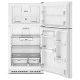 Whirlpool WRTX7421TW Top Freezer Refrigerator, 33 inch Width, 21.3 cu. ft. Capacity, Optional Ice Maker (Special Order), ENERGY STAR Certified, White colour, Flexi-Slide™ Bins, FreshSpace™ Crispers