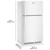 Whirlpool WRTX7421TW Top Freezer Refrigerator, 33 inch Width, 21.3 cu. ft. Capacity, Optional Ice Maker (Special Order), ENERGY STAR Certified, White colour, Flexi-Slide™ Bins, FreshSpace™ Crispers