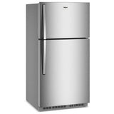 Whirlpool WRTX7421TZ Top Freezer Refrigerator, 33 inch Width, 21.3 cu. ft. Capacity, Optional Ice Maker (Special Order), ENERGY STAR Certified, Stainless Steel colour, Flexi-Slide™ Bins, FreshSpace™ Crispers