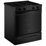 Whirlpool WSGS3330TB Gas Range, 5.0 cu. ft. Capacity, 30 inch Exterior Width, Steam Clean, 4 Burners, Storage Drawer, 18,000 BTU Highest Burner, Black colour, SpeedHeat™ Burner