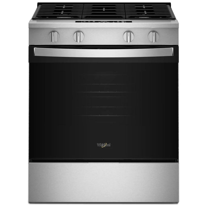 Whirlpool WSGS3330TS Gas Range, 5.0 cu. ft. Capacity, 30 inch Exterior Width, Steam Clean, 4 Burners, Storage Drawer, 18,000 BTU Highest Burner, Stainless Steel colour, SpeedHeat™ Burner
