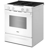 Whirlpool WSGS3330TW Gas Range, 5.0 cu. ft. Capacity, 30 inch Exterior Width, Steam Clean, 4 Burners, Storage Drawer, 18,000 BTU Highest Burner, White colour, SpeedHeat™ Burner