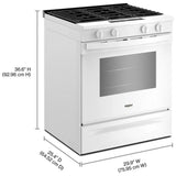 Whirlpool WSGS4530TW Gas Range, 5.0 cu. ft. Capacity, 30 inch Exterior Width, Steam Clean, 4 Burners, Storage Drawer, Air Fry, 18,000 BTU Highest Burner, White colour, SpeedHeat™ Burner