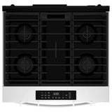 Whirlpool WSGS4530TW Gas Range, 5.0 cu. ft. Capacity, 30 inch Exterior Width, Steam Clean, 4 Burners, Storage Drawer, Air Fry, 18,000 BTU Highest Burner, White colour, SpeedHeat™ Burner