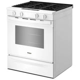 Whirlpool WSGS4530TW Gas Range, 5.0 cu. ft. Capacity, 30 inch Exterior Width, Steam Clean, 4 Burners, Storage Drawer, Air Fry, 18,000 BTU Highest Burner, White colour, SpeedHeat™ Burner