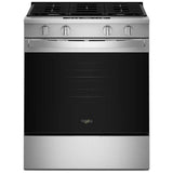 Whirlpool WSGS4530TZ Gas Range, 5.0 cu. ft. Capacity, 30 inch Exterior Width, Steam Clean, 4 Burners, Storage Drawer, Air Fry, 18,000 BTU Highest Burner, FingerPrint Resistant Stainless colour, SpeedHeat™ Burner
