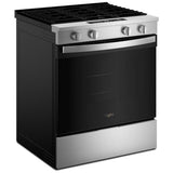 Whirlpool WSGS4530TZ Gas Range, 5.0 cu. ft. Capacity, 30 inch Exterior Width, Steam Clean, 4 Burners, Storage Drawer, Air Fry, 18,000 BTU Highest Burner, FingerPrint Resistant Stainless colour, SpeedHeat™ Burner