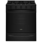 Whirlpool WSGS5030SB Gas Range, 5 cu. ft. Capacity, 30 inch Exterior Width, Steam & Self Clean, Convection, 5 Burners, Storage Drawer, Air Fry, 18,000 BTU Highest Burner, Black colour