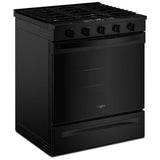 Whirlpool WSGS5030SB Gas Range, 5 cu. ft. Capacity, 30 inch Exterior Width, Steam & Self Clean, Convection, 5 Burners, Storage Drawer, Air Fry, 18,000 BTU Highest Burner, Black colour