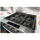 Whirlpool WSGS5030SB Gas Range, 5 cu. ft. Capacity, 30 inch Exterior Width, Steam & Self Clean, Convection, 5 Burners, Storage Drawer, Air Fry, 18,000 BTU Highest Burner, Black colour