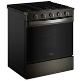 Whirlpool WSGS5030SV Gas Range, 5 cu. ft. Capacity, 30 inch Exterior Width, Steam & Self Clean, Convection, 5 Burners, Storage Drawer, Air Fry, 18,000 BTU Highest Burner, Black Stainless colour