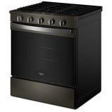 Whirlpool WSGS5030SV Gas Range, 5 cu. ft. Capacity, 30 inch Exterior Width, Steam & Self Clean, Convection, 5 Burners, Storage Drawer, Air Fry, 18,000 BTU Highest Burner, Black Stainless colour