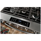 Whirlpool WSGS5030SV Gas Range, 5 cu. ft. Capacity, 30 inch Exterior Width, Steam & Self Clean, Convection, 5 Burners, Storage Drawer, Air Fry, 18,000 BTU Highest Burner, Black Stainless colour