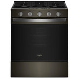 Whirlpool WSGS5030SV Gas Range, 5 cu. ft. Capacity, 30 inch Exterior Width, Steam & Self Clean, Convection, 5 Burners, Storage Drawer, Air Fry, 18,000 BTU Highest Burner, Black Stainless colour