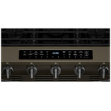 Whirlpool WSGS7530RV Gas Range, 5.3 cu. ft. Capacity, 30 inch Exterior Width, Steam & Self Clean, True Convection, 5 Burners, Storage Drawer, Yes, 18,000 BTU Highest Burner, Black Stainless Steel colour