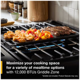 Whirlpool WSGS7530RZ Gas Range, 5.3 cu. ft. Capacity, 30 inch Exterior Width, Steam & Self Clean, True Convection, 5 Burners, Storage Drawer, Yes, 18,000 BTU Highest Burner, St colour