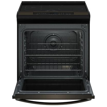 Whirlpool WSIS5030RV Induction Range, 6.4 cu. ft. Capacity, 30 inch Exterior Width, Self Clean, True Convection, 4 Burners, Air Fry, Black Stainless Steel colour