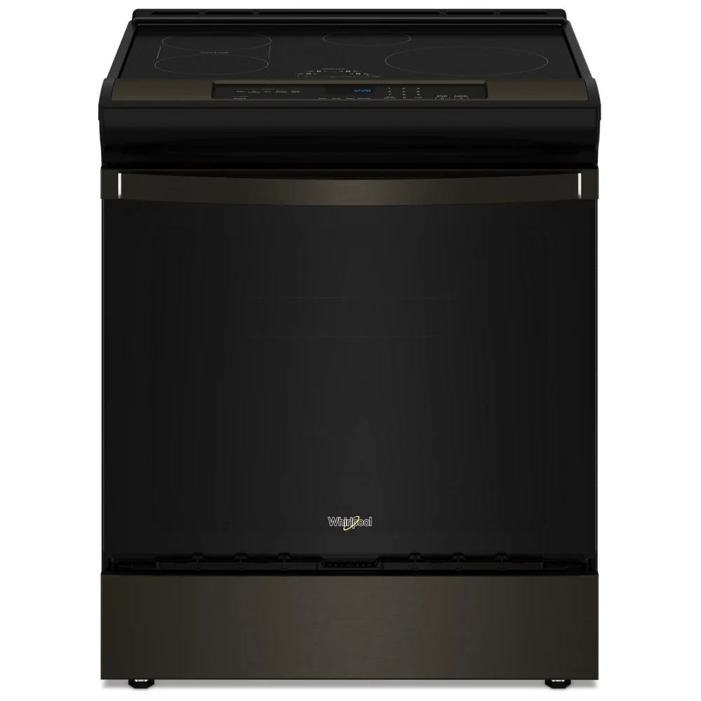 Whirlpool WSIS5030RV Induction Range, 6.4 cu. ft. Capacity, 30 inch Exterior Width, Self Clean, True Convection, 4 Burners, Air Fry, Black Stainless Steel colour