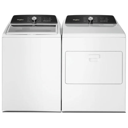 Whirlpool WTW5020SW 顶部装载洗衣机，5.3 立方英尺洗衣机容量，12 种洗涤程序，5 种温度设置，770 RPM 洗衣机旋转速度，白色