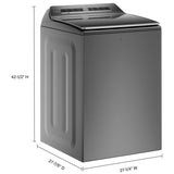 Whirlpool WTW8127LC Top Load Washer, 27 inch Width, 6.1 cu. ft. Washer Capacity, 850 RPM Washer Spin Speed, 36 Wash Cycles, 5 Temperature Settings, ENERGY STAR Certified, Wifi Enabled, Chrome Shadow colour