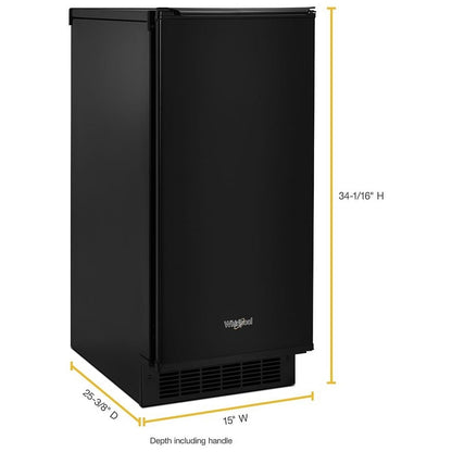 Whirlpool WUI75X15HB Ice Maker, 15 inch Width, 25 lb. Ice Storage capacity (lbs.), Black colour