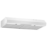 Whirlpool WVU17UC0JW Range Hood, 30 inch Exterior Width, 230 CFM, LED, Aluminum Mesh Filter, White colour