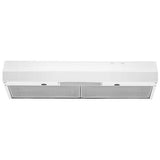 Whirlpool WVU17UC0JW Range Hood, 30 inch Exterior Width, 230 CFM, LED, Aluminum Mesh Filter, White colour