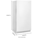 Whirlpool WZF34X16DW Upright Freezer, 30 inch Width, 16 cu. ft. Capacity, Frost Free, Reversible Door, Interior Light (Freezer), White colour