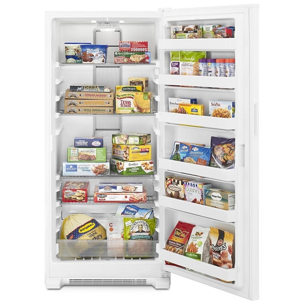 Whirlpool WZF34X18DW Upright Freezer, 30 inch Width, 18.0 cu. ft. Capacity, Frost Free, Reversible Door, White