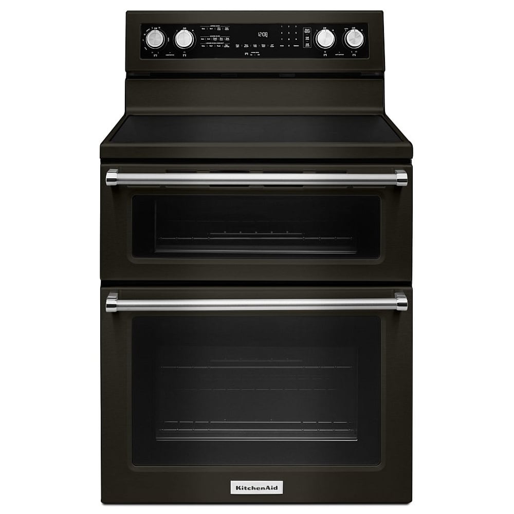 KitchenAid YKFED500EBS Electric Range, 30" Double Oven, Black Stainless Steel