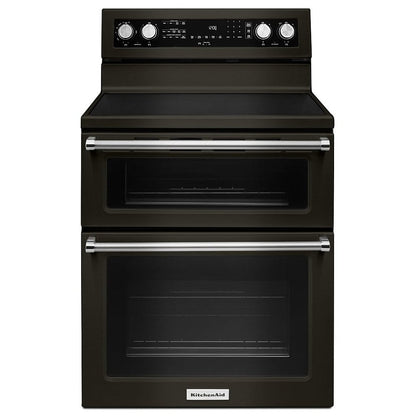 KitchenAid YKFED500EBS Electric Range, 30" Double Oven, Black Stainless Steel