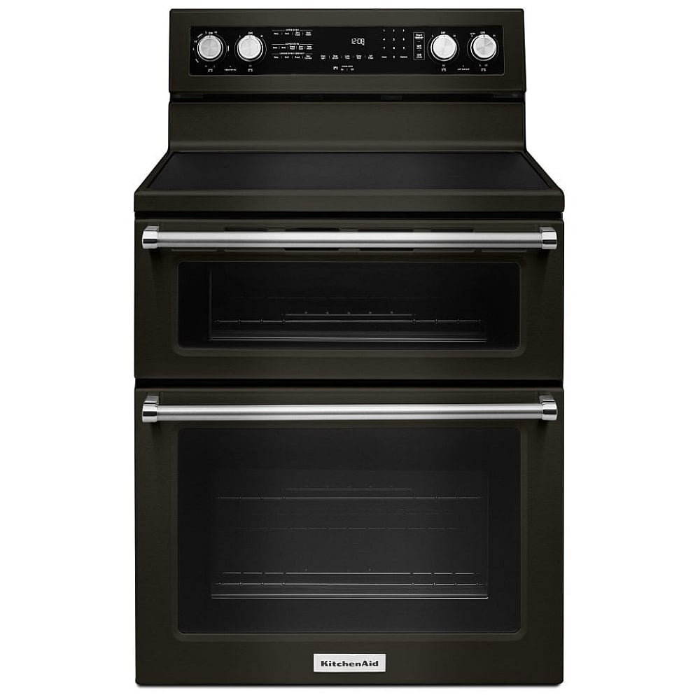 KitchenAid YKFED500EBS Electric Range, 30" Double Oven, Black Stainless Steel