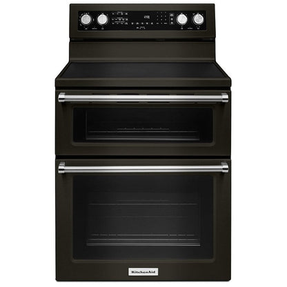 KitchenAid YKFED500EBS Electric Range, 30" Double Oven, Black Stainless Steel