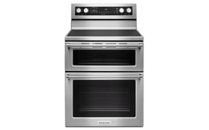 KitchenAid YKFED500EBS Electric Range, 30" Double Oven, Black Stainless Steel