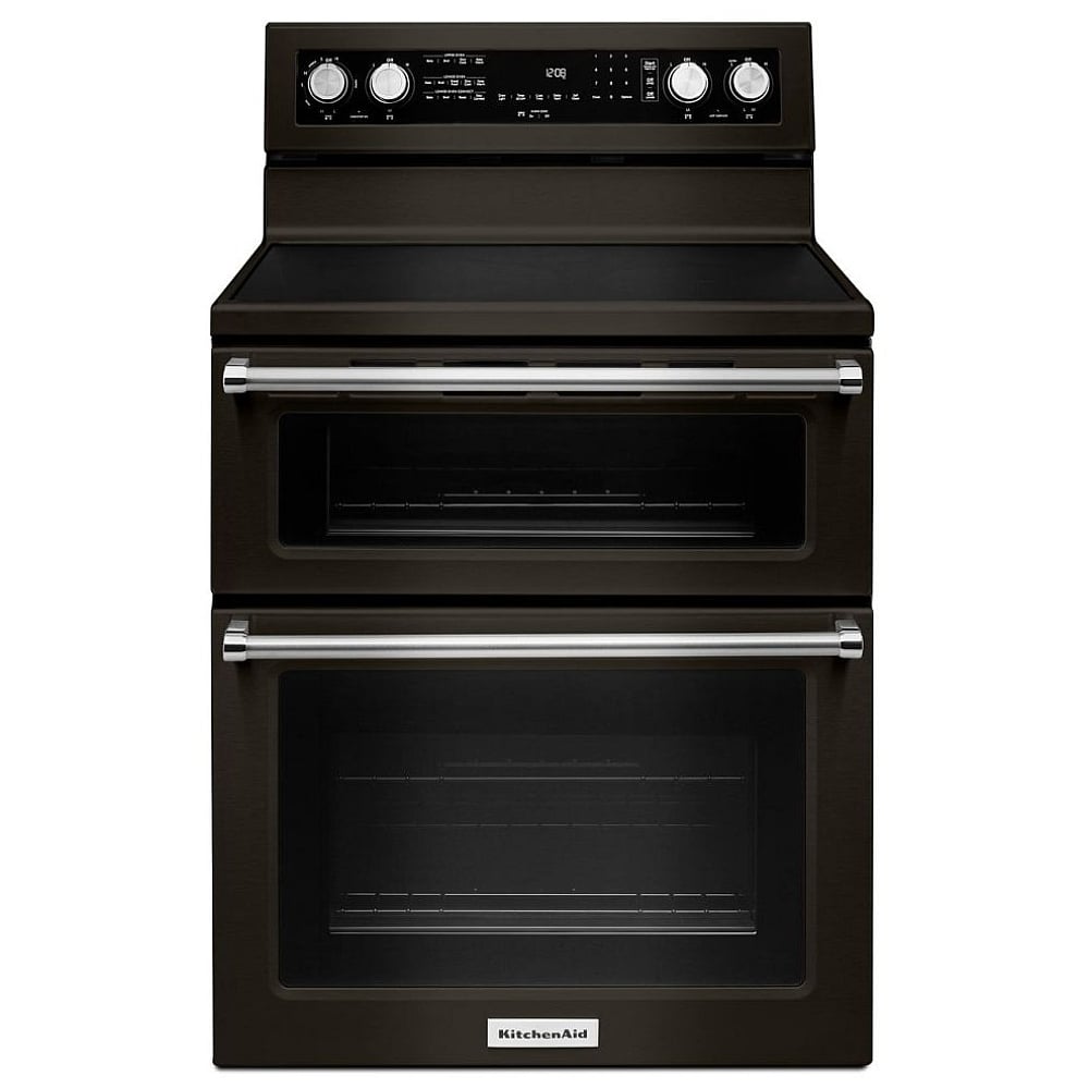 KitchenAid YKFED500EBS Electric Range, 30" Double Oven, Black Stainless Steel