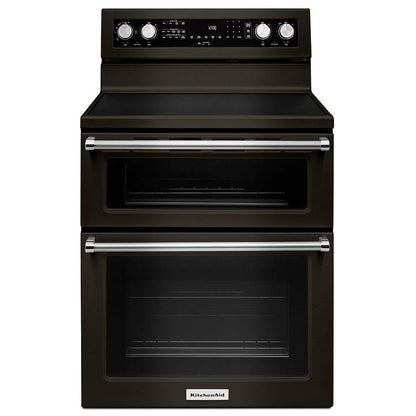 KitchenAid YKFED500EBS Electric Range, 30" Double Oven, Black Stainless Steel
