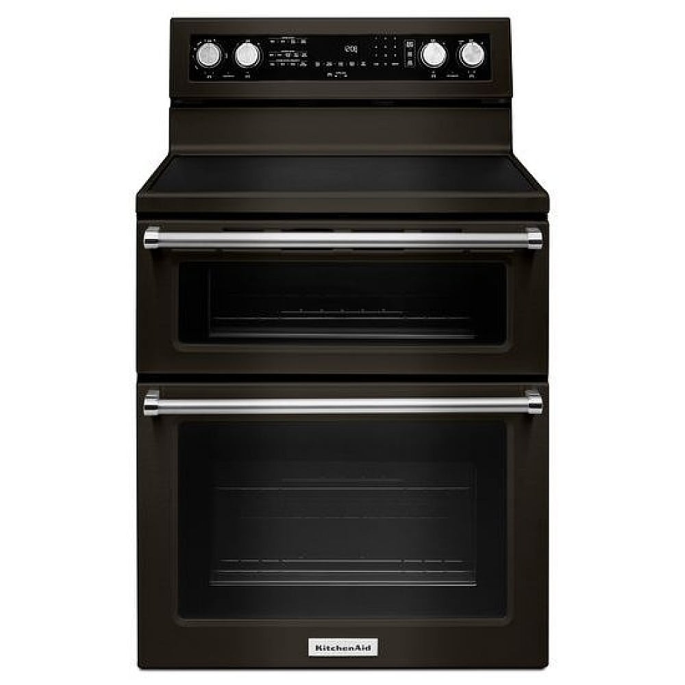 KitchenAid YKFED500EBS Electric Range, 30" Double Oven, Black Stainless Steel