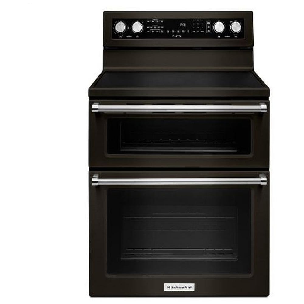 KitchenAid YKFED500EBS Electric Range, 30" Double Oven, Black Stainless Steel