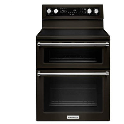 KitchenAid YKFED500EBS Electric Range, 30" Double Oven, Black Stainless Steel