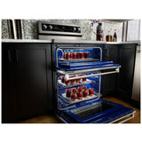 KitchenAid YKFED500ESS Electric Range, 6.7 cu. ft. Capacity, 30 inch Exterior Width, True Convection, 5 Burners, Self Clean, Double Oven, 3,200 W Highest Element, Stainless Steel colour