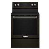 KitchenAid YKFEG500EBS Electric Range, 6.2 cu. ft. Capacity, 30 inch Exterior Width, True Convection, 5 Burners, Storage Drawer, Self Clean, 3,000 W Highest Element, Black Stainless Steel colour