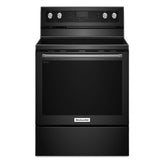 KitchenAid YKFEG500EBS Electric Range, 6.2 cu. ft. Capacity, 30 inch Exterior Width, True Convection, 5 Burners, Storage Drawer, Self Clean, 3,000 W Highest Element, Black Stainless Steel colour